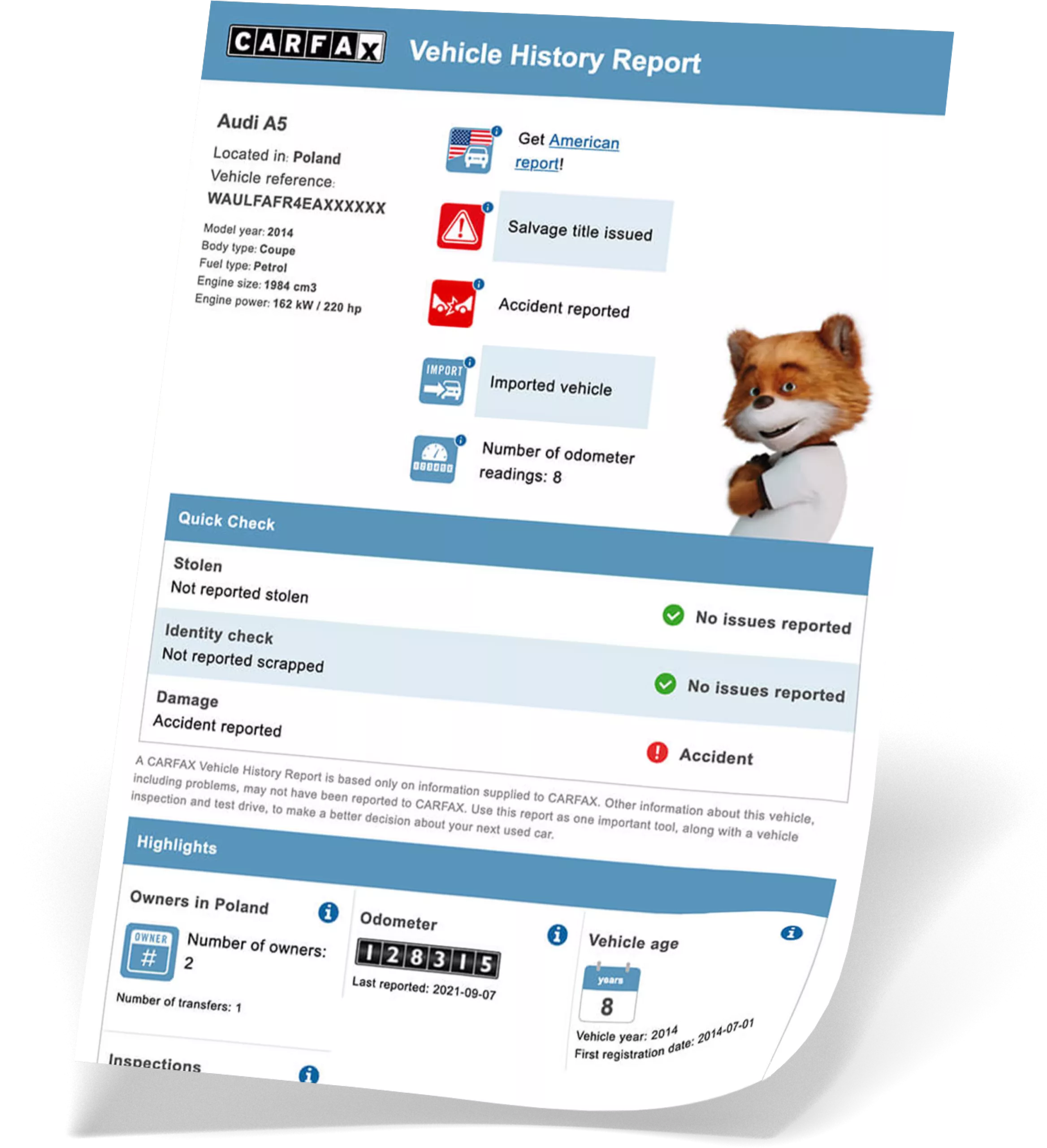 CARFAX Report Sample